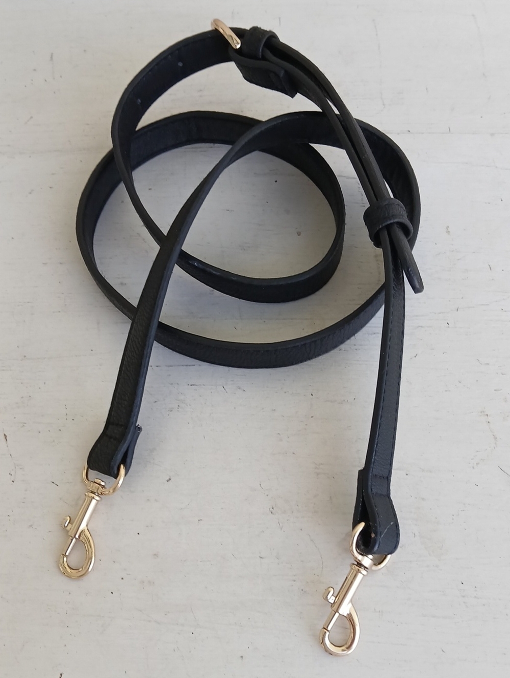 Black Strap Gold Hardware Replacement Crossbody Bag Strap